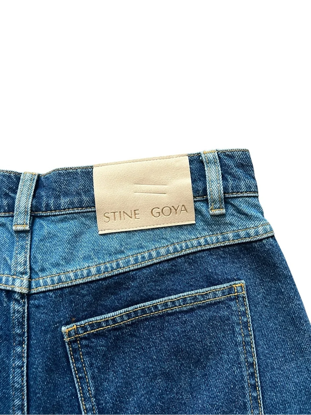 Stine Goya Women’s High Rise Two Tone Flared Split Wash Jeans Size 28 NWT